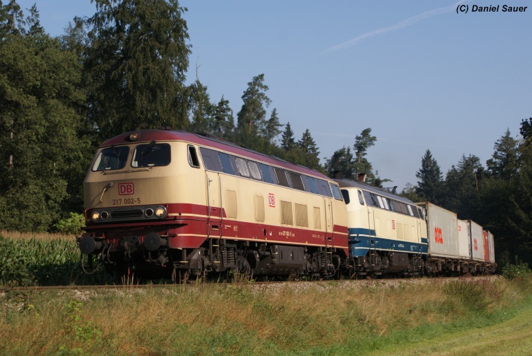 217 002-5 + 217 014-0 am Wackershuttle