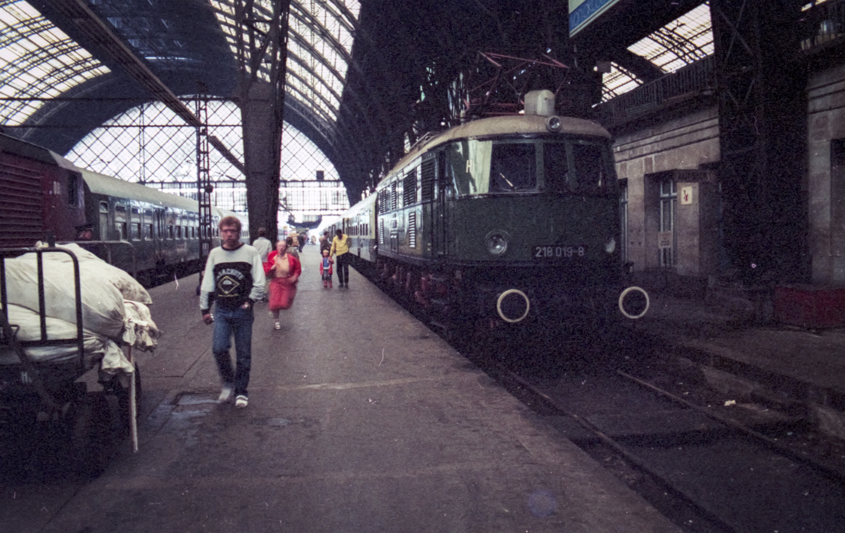 218 019-8 (E18 19) im Hauptbahnhof von Dresden