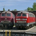 218 387-9 und 218 385-3 im Aw Cottbus