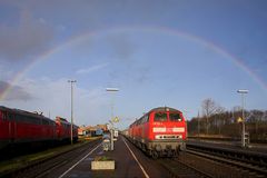 218er mit Regenbogen