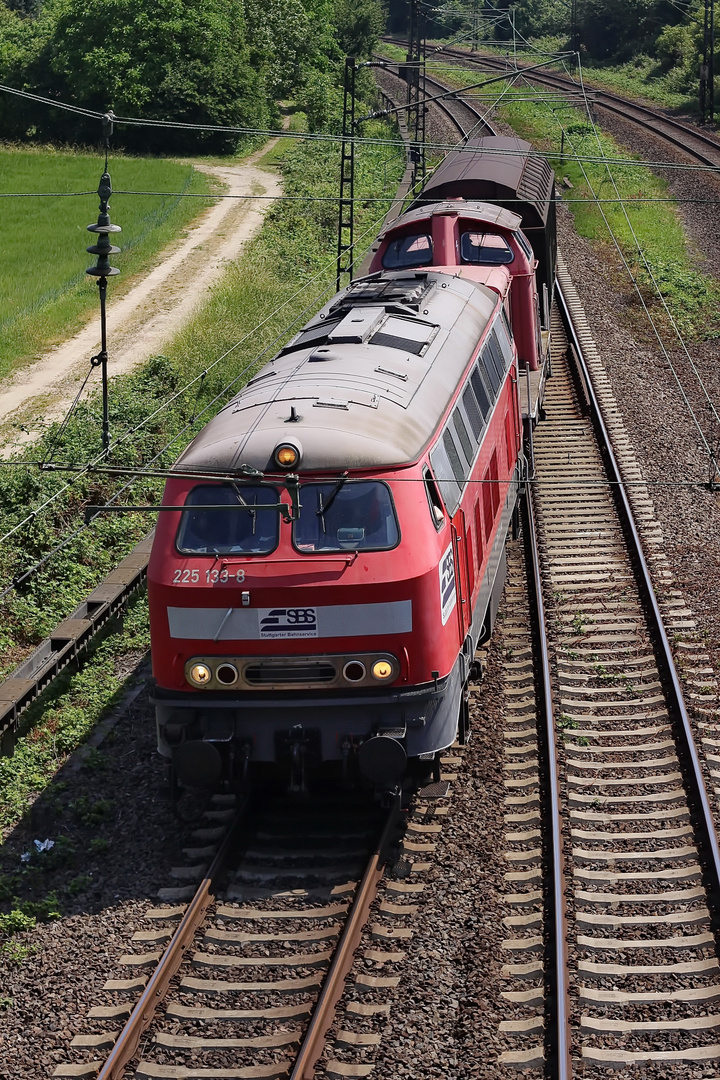 225 133-8 SBS Stuttgarter-Bahnservice und 212 042-6 DB