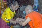 Young Bhutanes monk gets blessed by Pfriemer