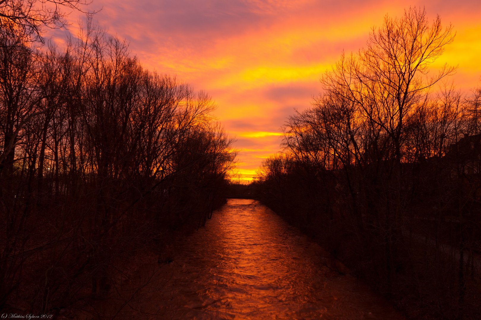 23. Dezember - Sonnenuntergang über der Wertach