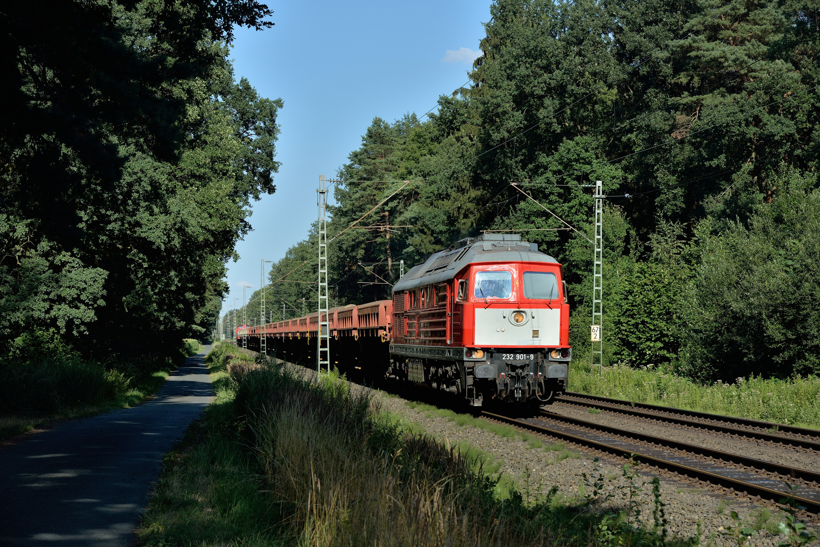 232 901-9 am 16.07.18 in Hamm-Lerche-am Zugschluss Wfl 203 117-7 + 203 120-1