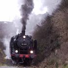 24 009 verlässt Gemünder Tunnel