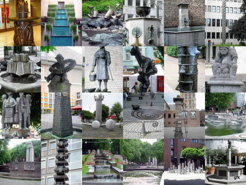 24 Kölner Brunnen als Collage