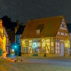 2403SC Marktplatz Obernkirchen Weihnachtsbeleuchtung mit Sternenhimmel