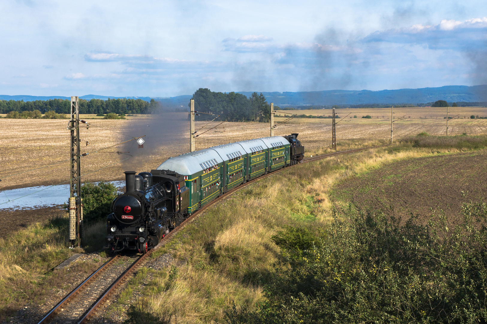 24.09.16 434.2186 mit 354.195 am Doppelstockgliederzug Verbindungskurve groß