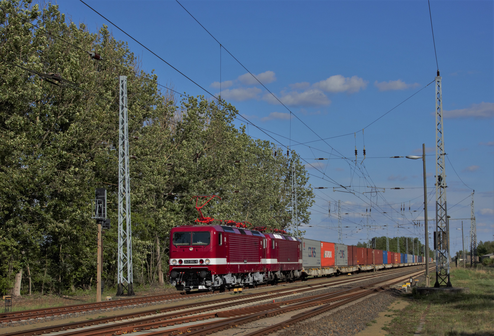 243 864 und 179 mit 95395 nach Nürnberg Hafen in Wahrenbrück