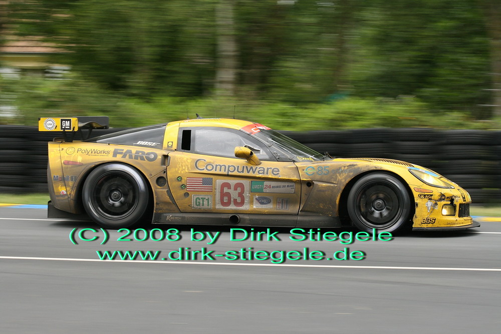 24h du Mans 2008, Corvette #63 nach 21 Stunden Fahrt in Arnage