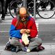 Obdachlos bei der Arbeit