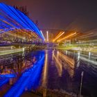 2562UZ Rinteln Weserbrücke Nacht Zoomeffekt