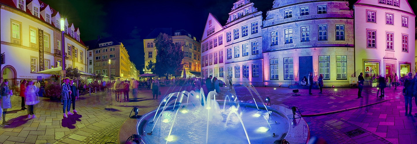 2615TZ-29TZ Bielefeld Alter Markt beleuchtet Panorama