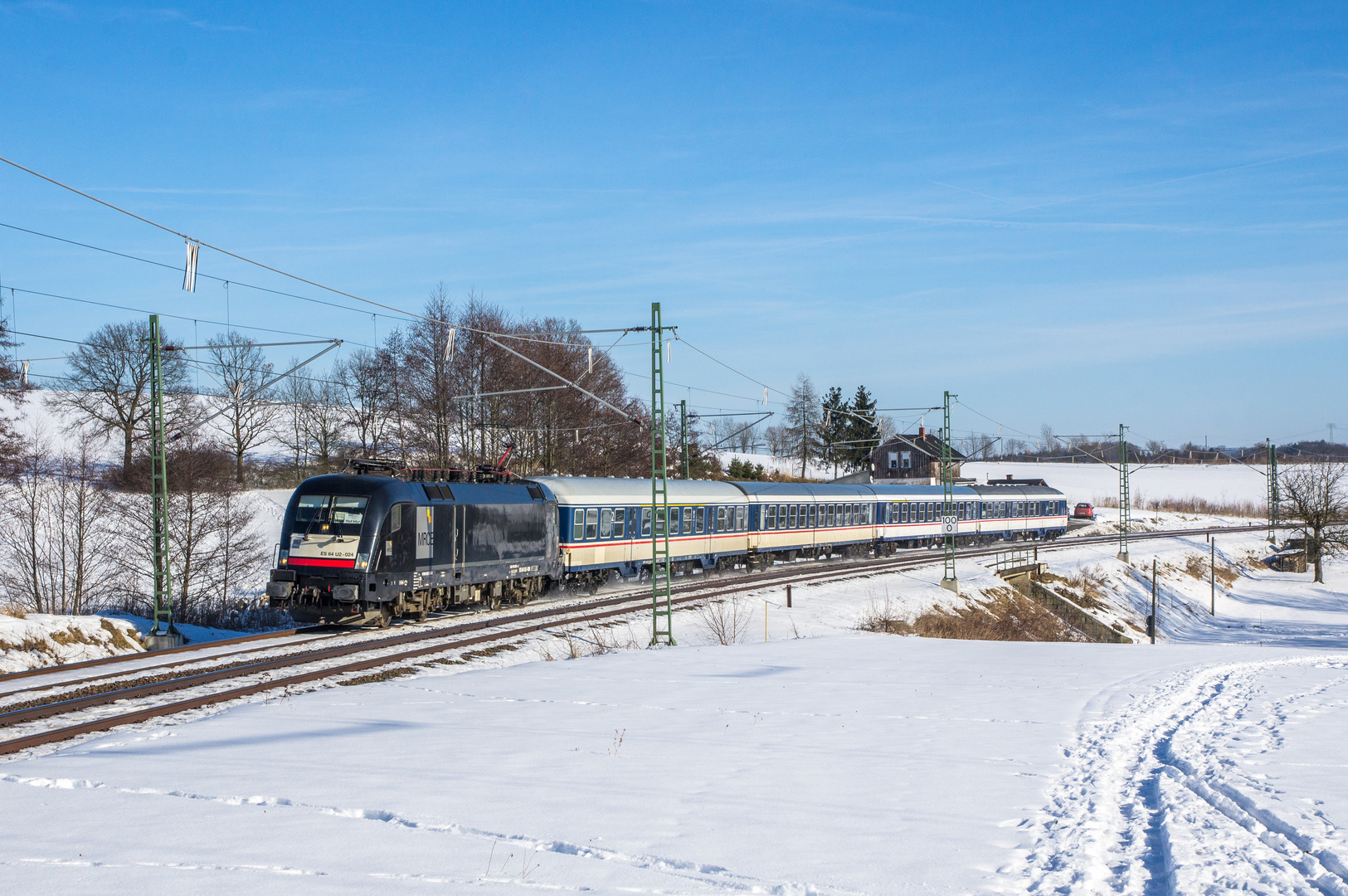 29.01.17 ES64 U2 024 mit RE Ersatzverkehr in Limbach/ Vogtland