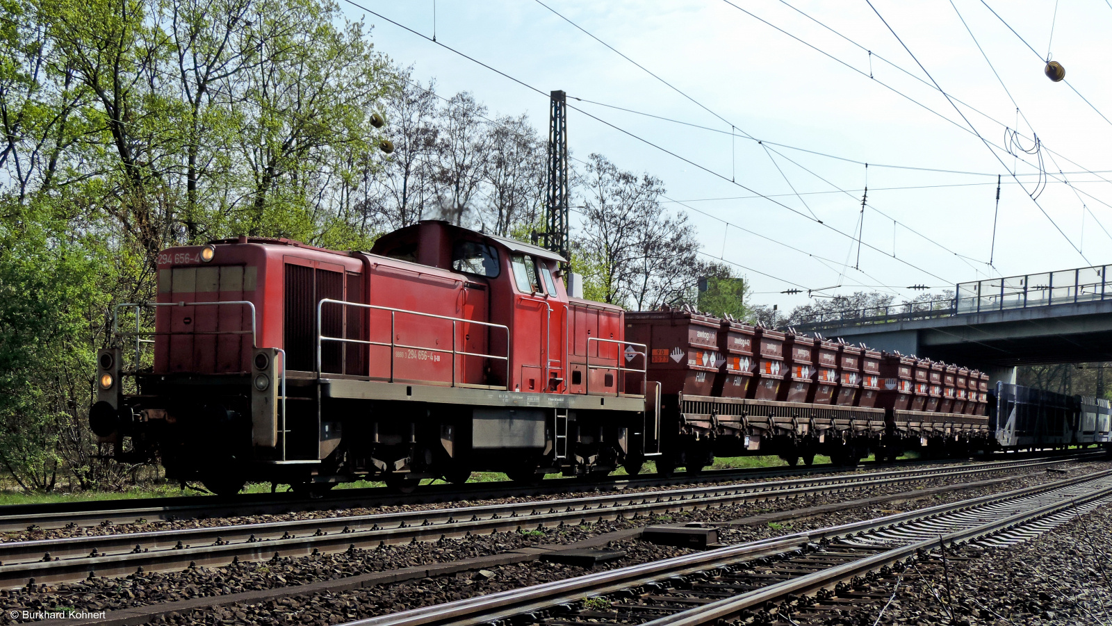 294 656-4 mit einem gem. Güterzug