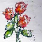 3 Aquarell Rosen ...II