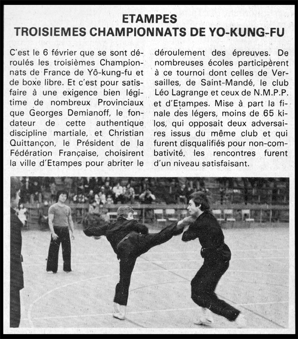 3 ème championnat de Yô Kung Fu