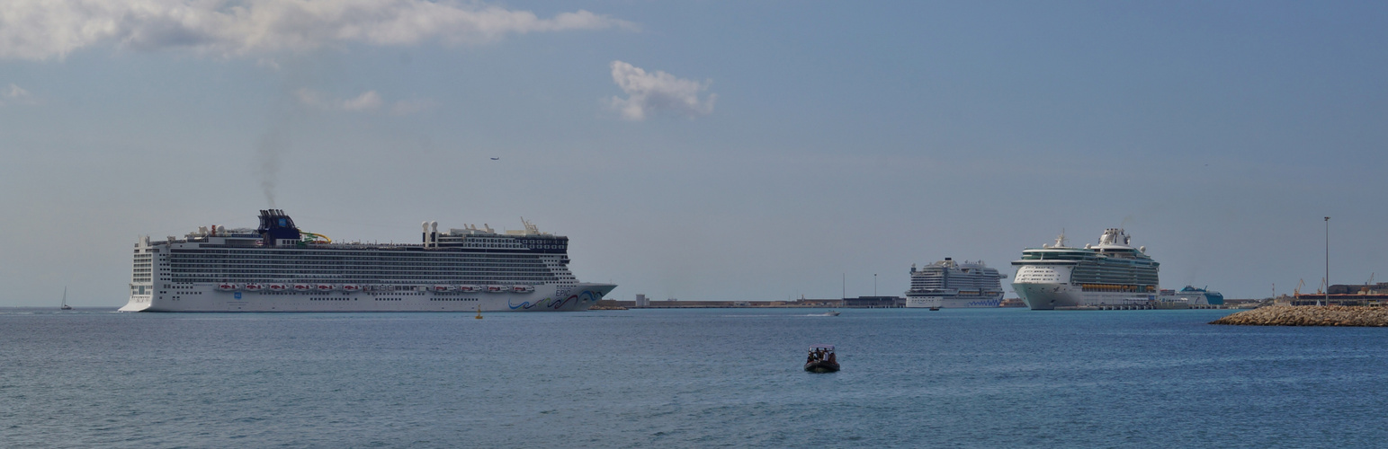 3 große Kreuzfahrer in Palma