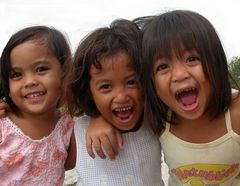 3 Mädchen in San Fernando, Philippinen