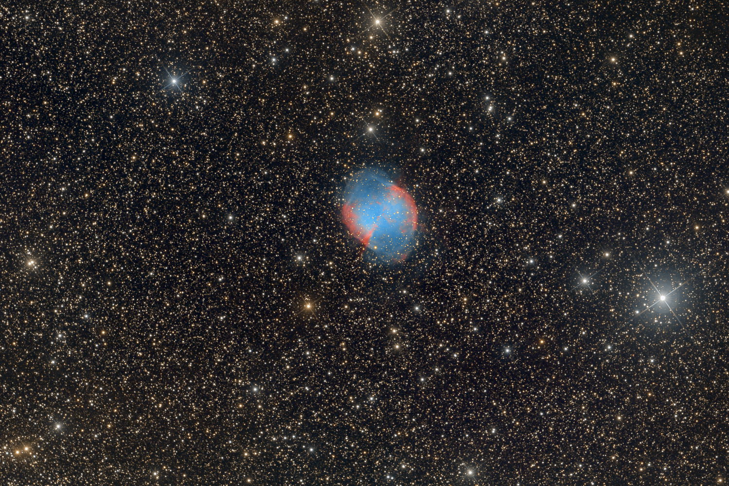 3 Nächte - ein Bild - M27 Hantelnebel