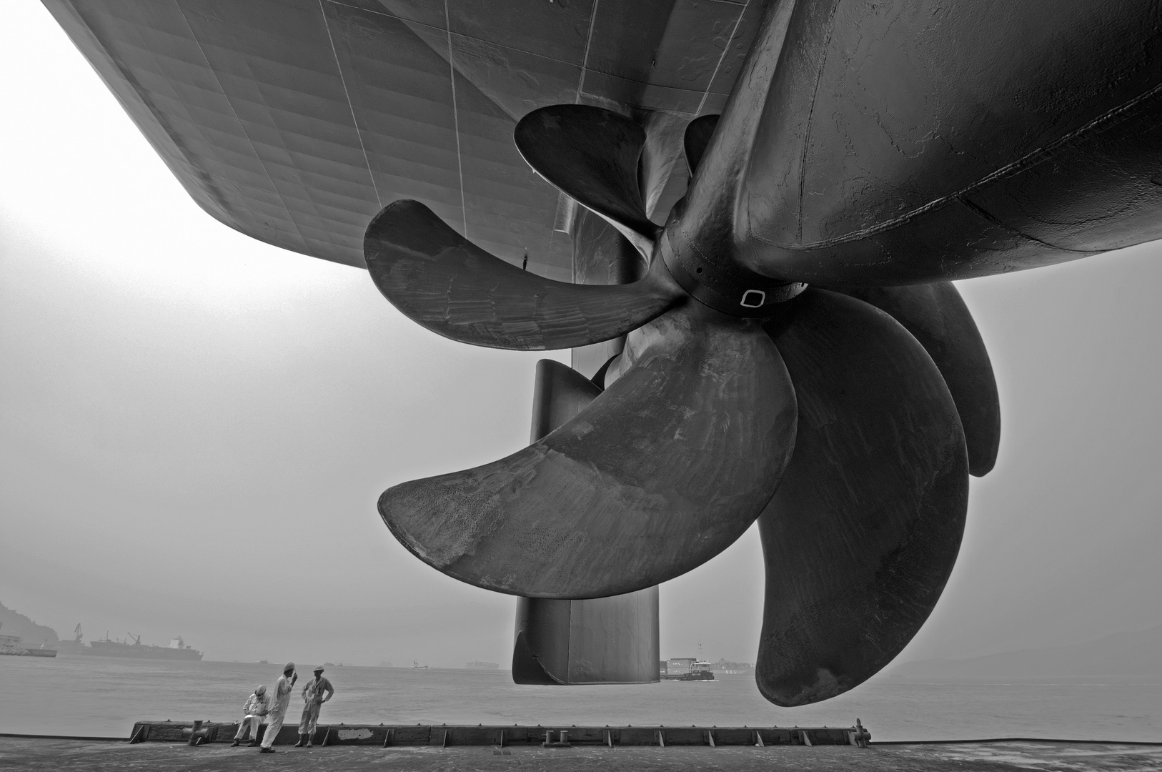 3 tiny humans and 1 giant propeller