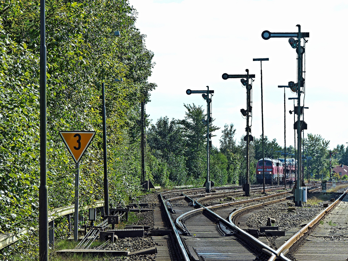 3 x Flügelsignale - Bahnhof Niebüll - 03.09.2014