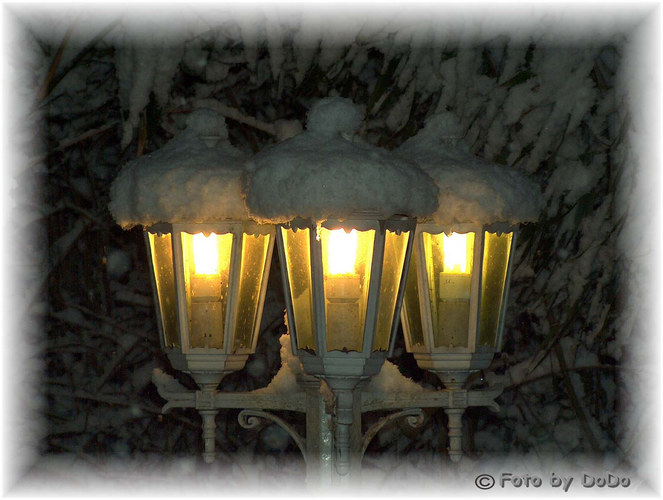 3 x Licht mit Schnee