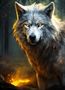 Very large silver wolf with amber eyes. Almost hum (3) by Ayaan mohsin