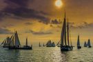 Plattbauchschiff Regatta auf dem Ijsselmeer by Claus Fisser 