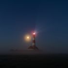 3:40 Uhr, Westerhever und der Mond im Morgennebel