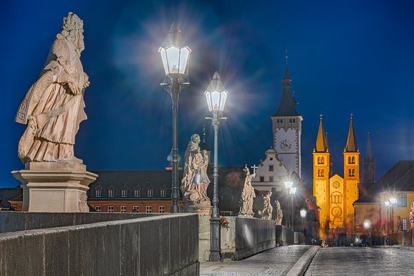 3480SB-88SB alte Mainbrücke Würzburg Nacht