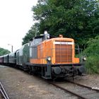 360 608 mit dem Museumszug auf der Hafenbahn in Wesel...