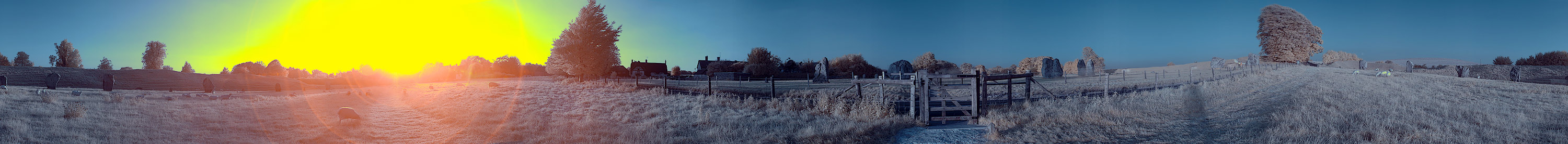 360° Avebury Sunset in InfraRed