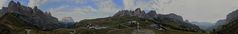 360 Grad Panorama vom Grödnerjoch in den Dolomiten