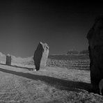 360° Panorama: Avebury Stonecircle in S/W-Infrarot am späten Abend