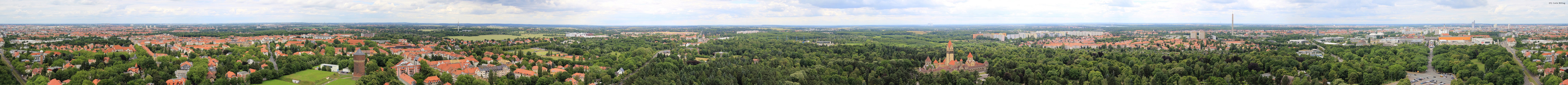 370° Panorama Leipzig - Blick vom Völkerschlachtdenkmal (Panorama zum Ziehen -2x aufs Foto klicken))