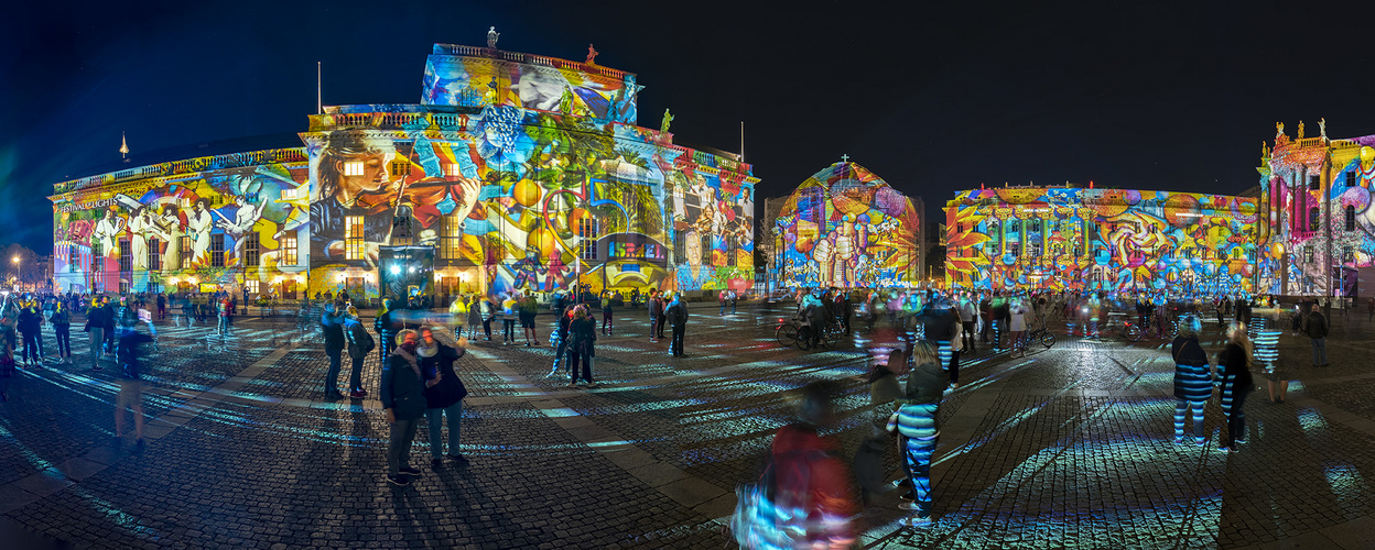 3755SN-78SB Bebelplatz Berlin Festival of Lights Panorama