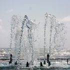 38 Grad im Schatten--dann in den Springbrunnen.