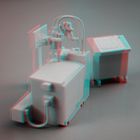 3D-Bild eines 3D-Modells aus  Kunststoff , gedruckt mit einem 3D-Drucker