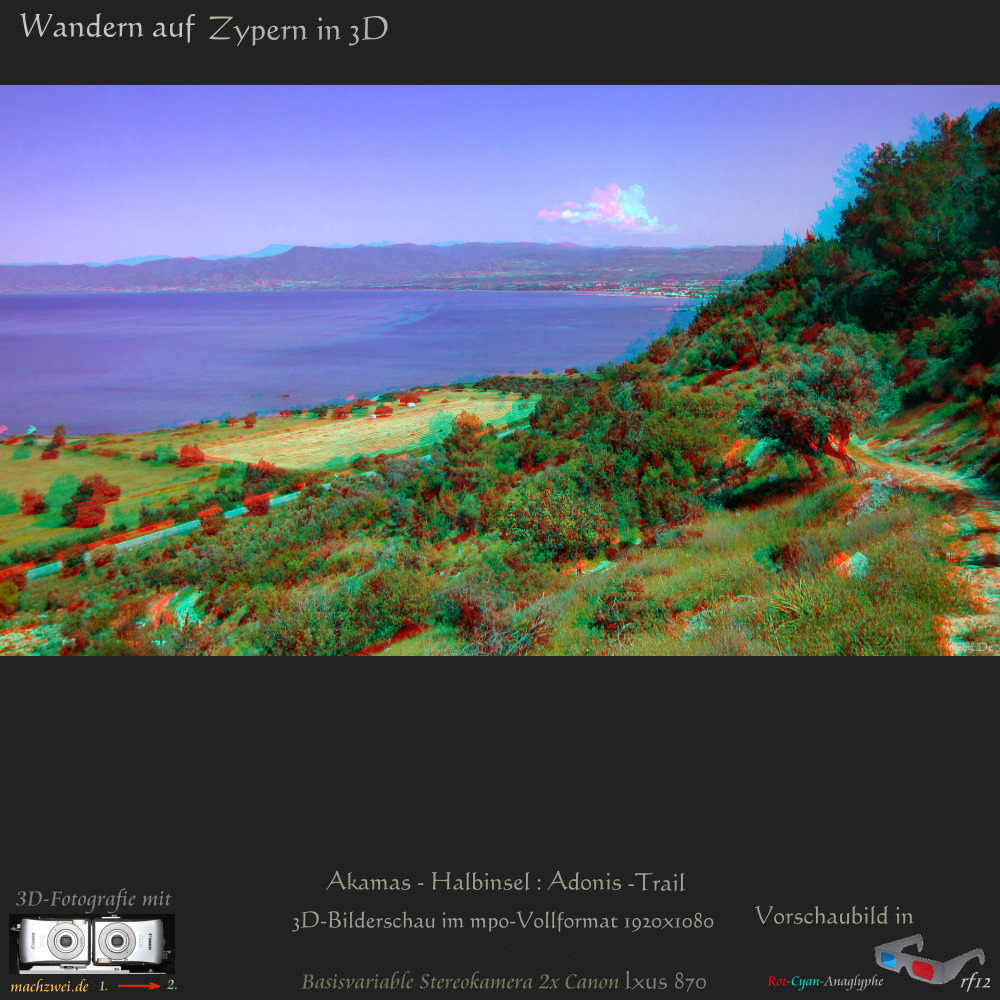 3D-Bilderschau Zypern: Der Adonis-Trail / Akamas + Bilderschau in VollHD für 3D-TV ua.