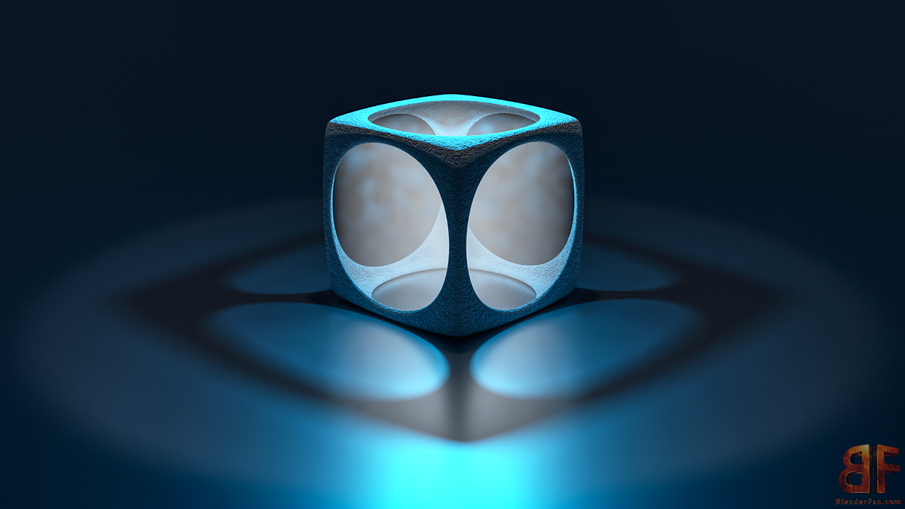 3d Cube Object with Volumetric Light
