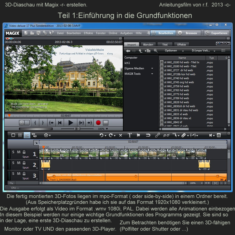 3d Diaschauen Mit Magix Video R Erstellen Einfuhrungsfilm Teil1 Foto Bild Spezial Stereoskopische Raumbilder Veitshochheim Bilder Auf Fotocommunity