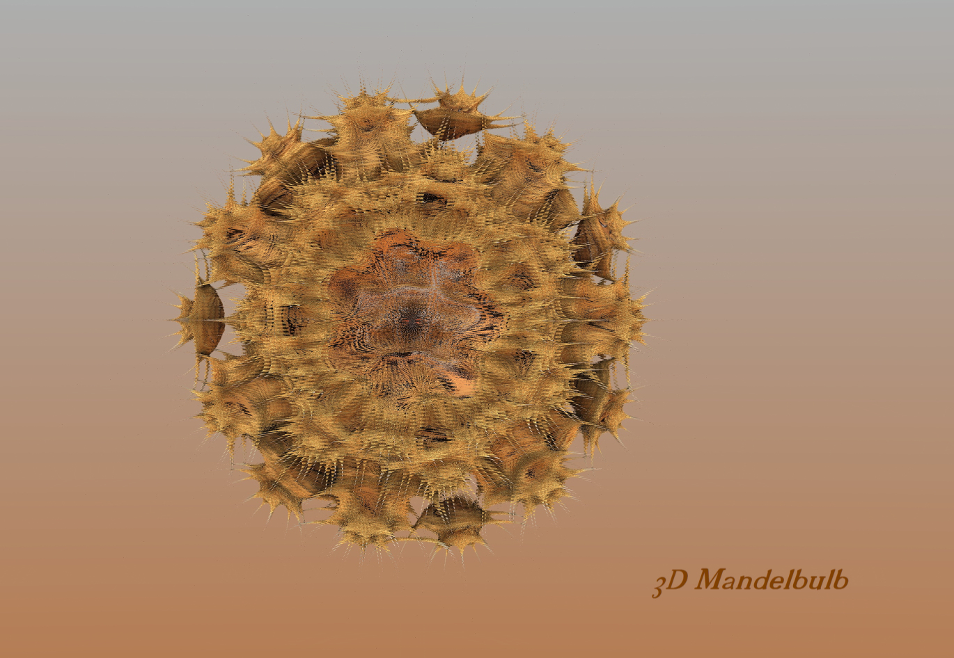 3D Mandelbulb Fraktal - 3D Intertlaced Bild an einem Polfilter Monitor oder 3D TV anschauen.