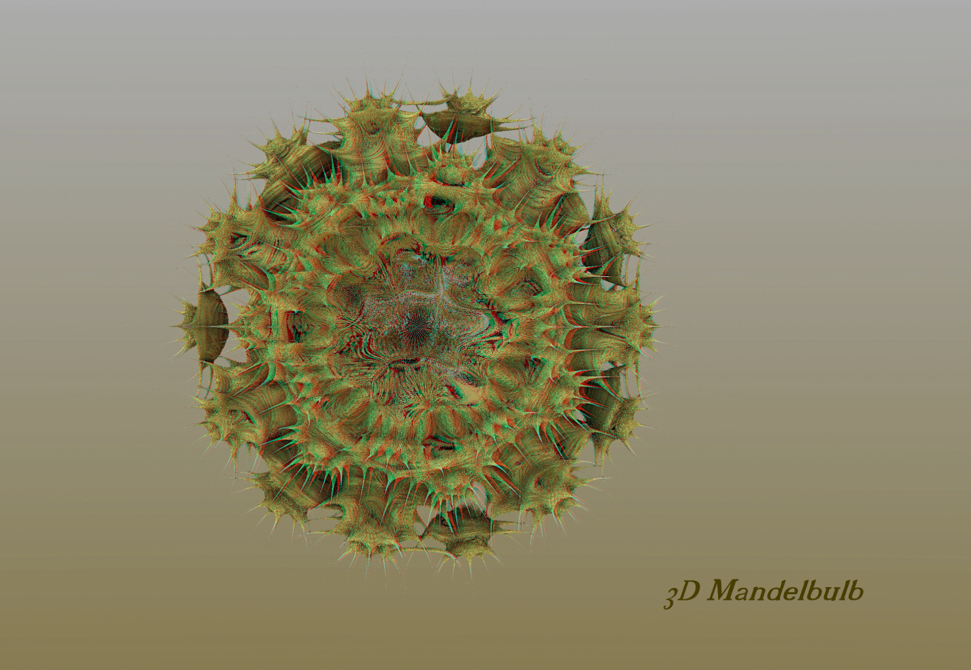 3D Mandelbulb Fraktal - Anaglyphe