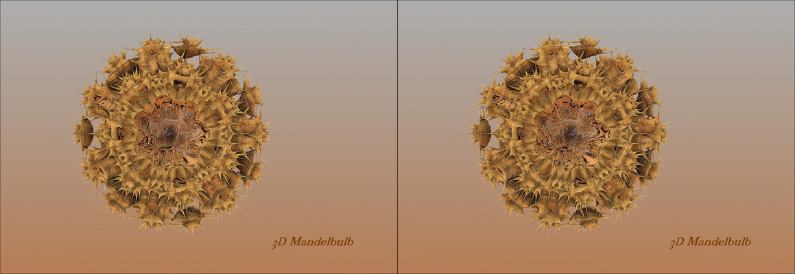 3D Mandelbulb Fraktal - Kreuzblick Stereos