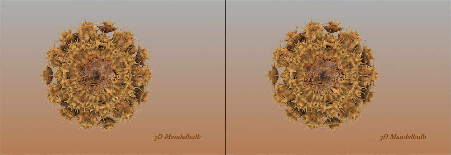 3D Mandelbulb Fraktal - Kreuzblick Stereos