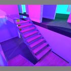 3D Rendering Stahltreppe EFH