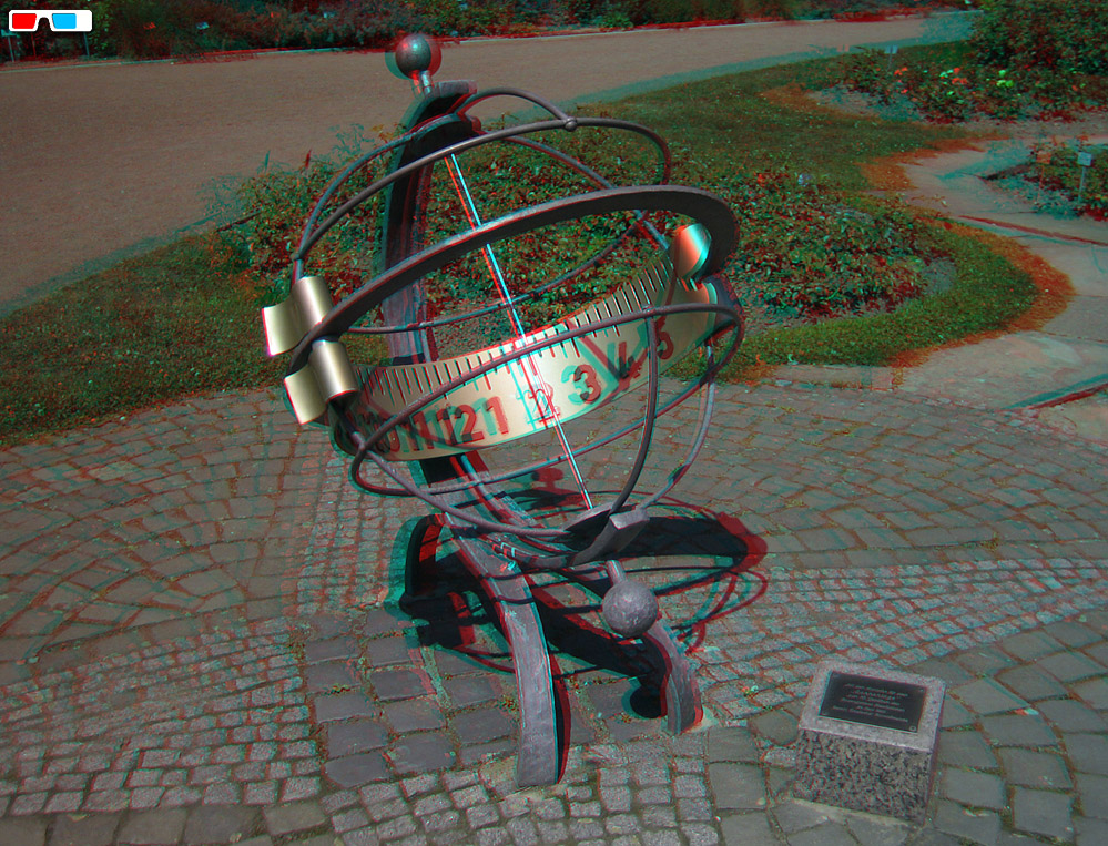 3D Sonnenuhr (Anaglyphe Rot/Cyan)