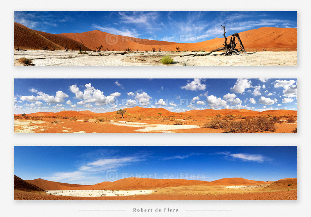 3x Panorama - Dead Vlei - Sossus Vlei - Dead Vlei