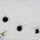 4 Löcher im Schnee